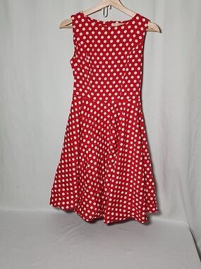 Grace Karin Red and White Polka Dot Midi Dress